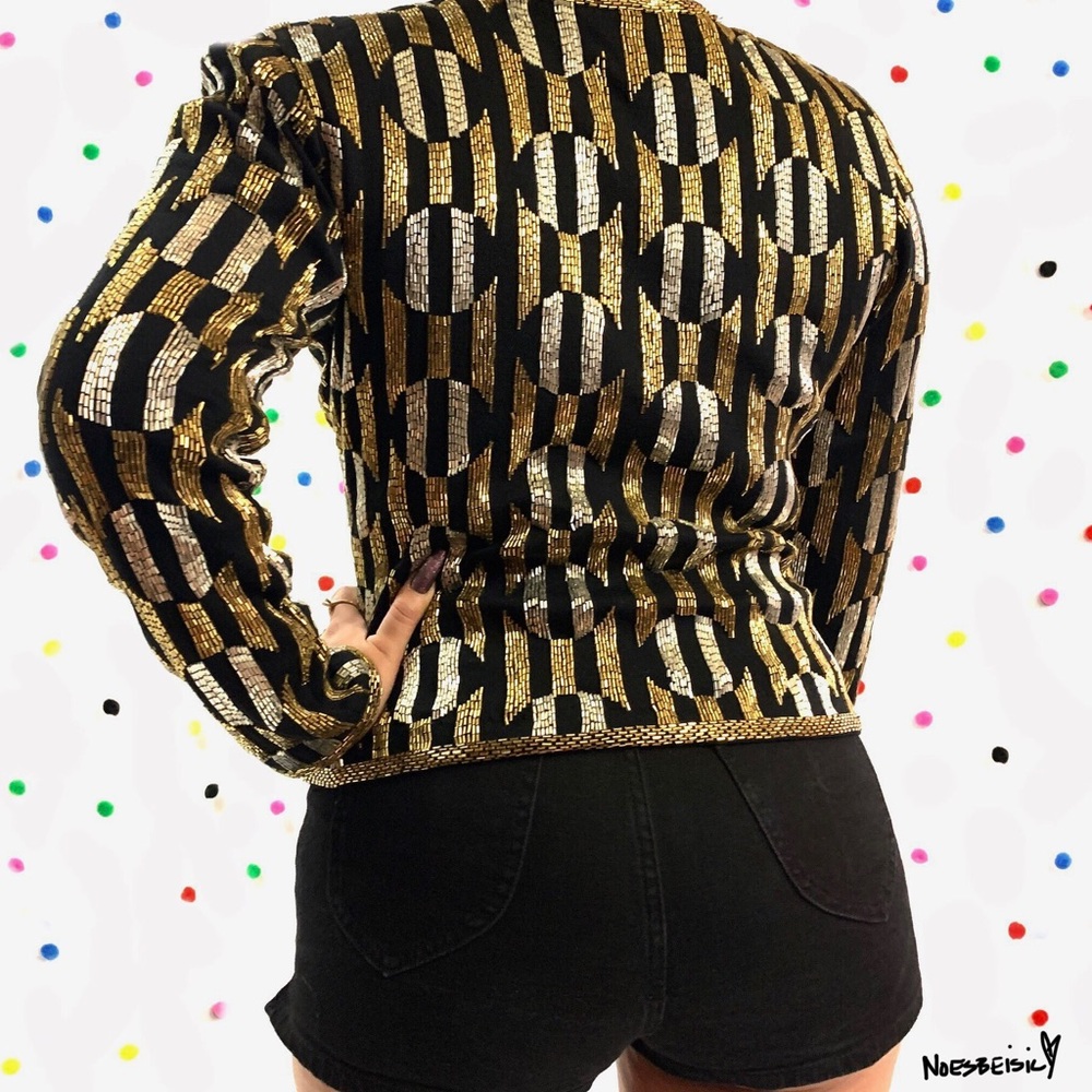 🚫SOLD•E✝️SY🚫 Adrienne Vittadini Sequin Blazer - Picture 4 of 6
